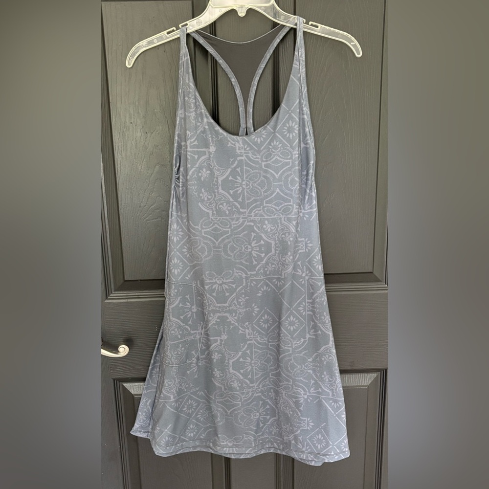 Prana XSmall Opal Athletic Tank Dress Slate Gray Sporty Racerback‎ Shelf Bra